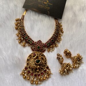 Embossed peacock Kundan hasli (AUNK5435) 10736